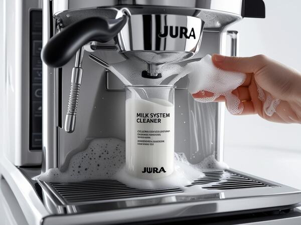 Jura milk frother cleaning with Jura milk system cleaner