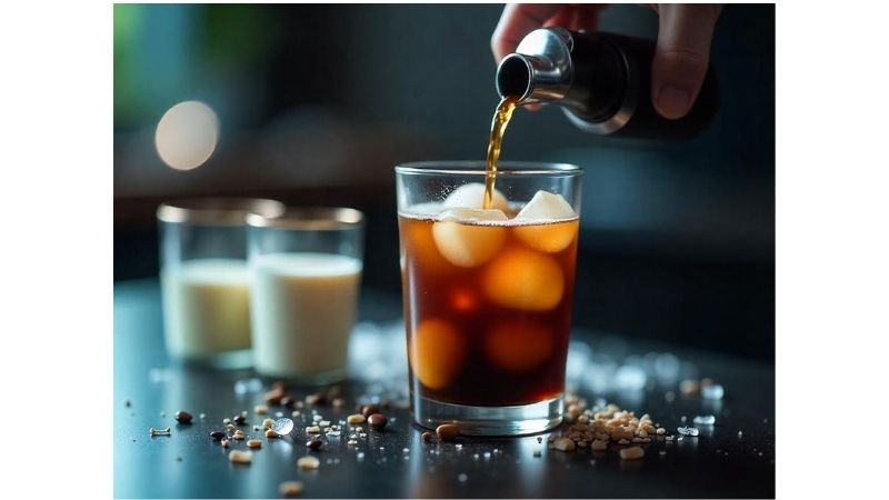 Iced coffee brewing in Nespresso machine