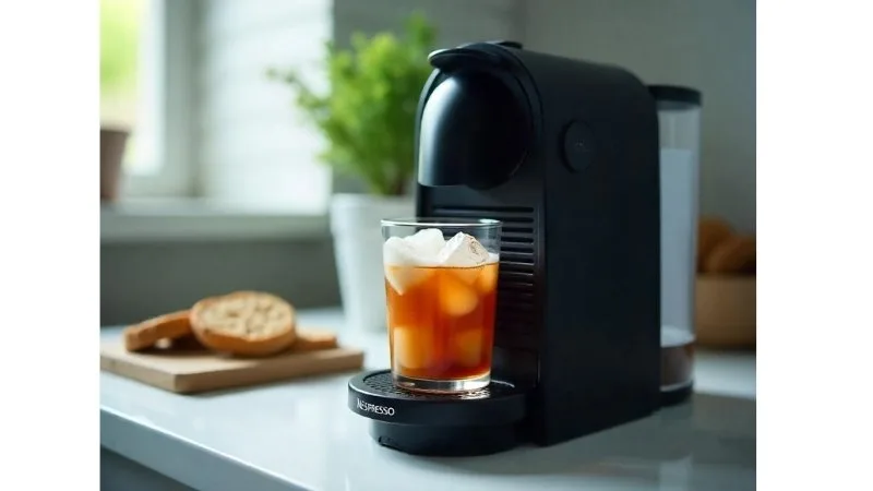 Nespresso coffee pod brewing iced coffee