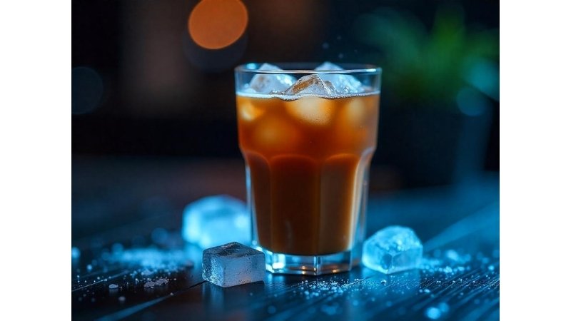 Nespresso machine with iced coffee